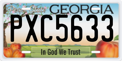 GA license plate PXC5633