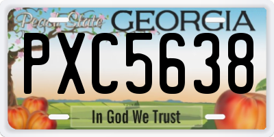 GA license plate PXC5638