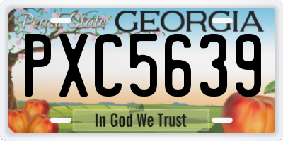 GA license plate PXC5639