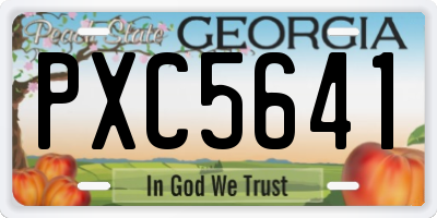 GA license plate PXC5641
