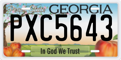 GA license plate PXC5643