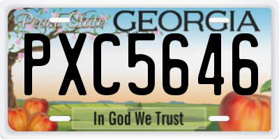 GA license plate PXC5646