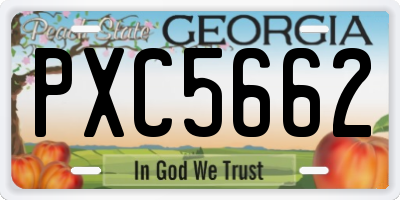 GA license plate PXC5662