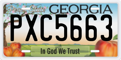 GA license plate PXC5663