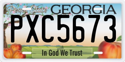GA license plate PXC5673