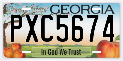 GA license plate PXC5674