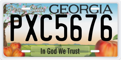 GA license plate PXC5676