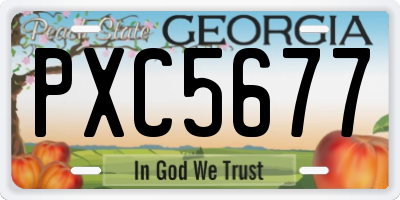 GA license plate PXC5677