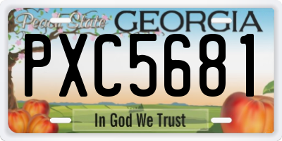 GA license plate PXC5681
