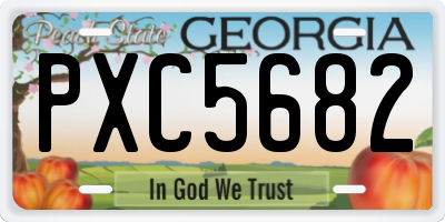 GA license plate PXC5682