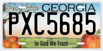 GA license plate PXC5685