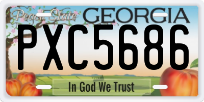 GA license plate PXC5686