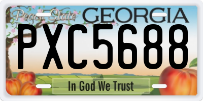 GA license plate PXC5688