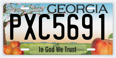 GA license plate PXC5691
