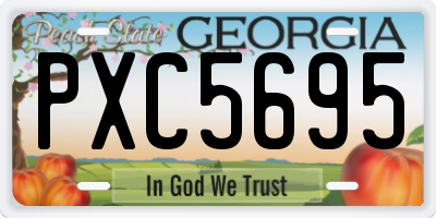 GA license plate PXC5695
