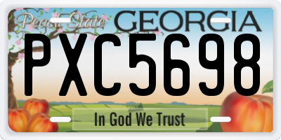GA license plate PXC5698