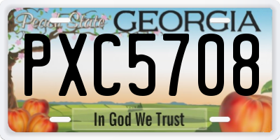 GA license plate PXC5708