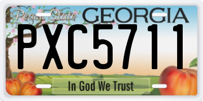 GA license plate PXC5711