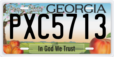 GA license plate PXC5713