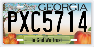 GA license plate PXC5714