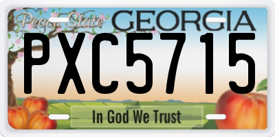 GA license plate PXC5715