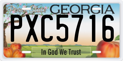 GA license plate PXC5716