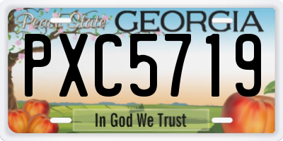 GA license plate PXC5719