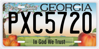 GA license plate PXC5720