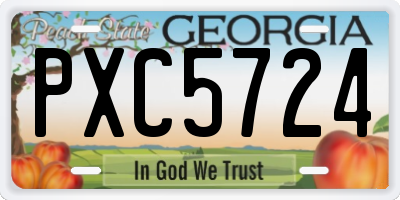 GA license plate PXC5724