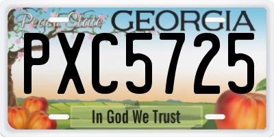 GA license plate PXC5725