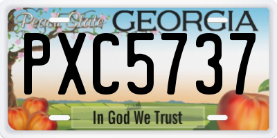 GA license plate PXC5737