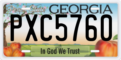 GA license plate PXC5760