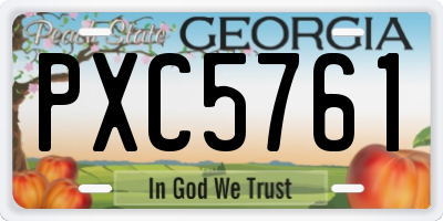 GA license plate PXC5761