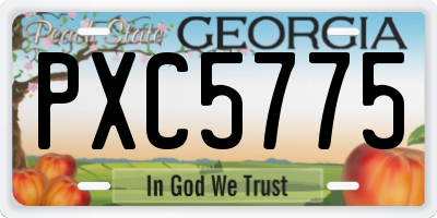 GA license plate PXC5775
