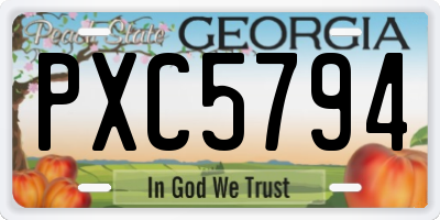 GA license plate PXC5794