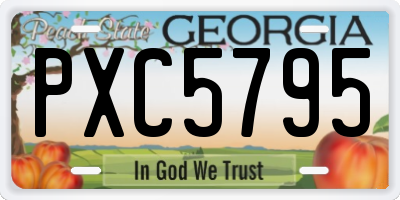 GA license plate PXC5795