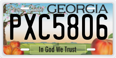 GA license plate PXC5806