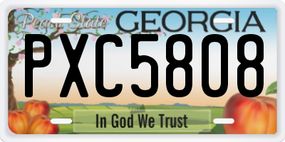 GA license plate PXC5808
