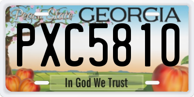 GA license plate PXC5810