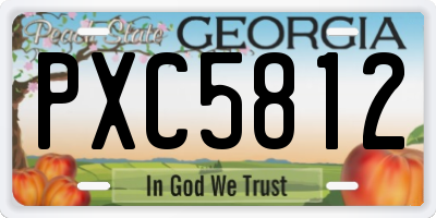 GA license plate PXC5812