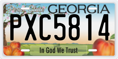 GA license plate PXC5814