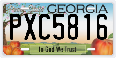 GA license plate PXC5816