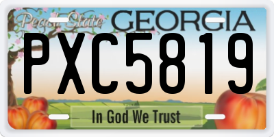 GA license plate PXC5819