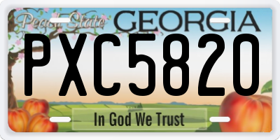 GA license plate PXC5820