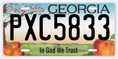 GA license plate PXC5833