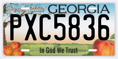 GA license plate PXC5836