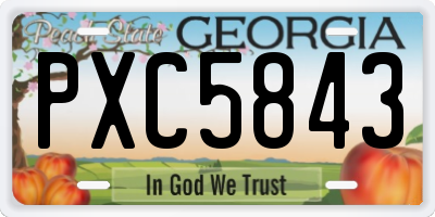 GA license plate PXC5843
