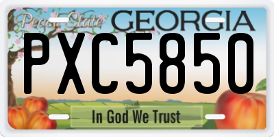GA license plate PXC5850