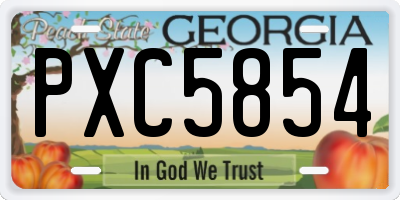 GA license plate PXC5854