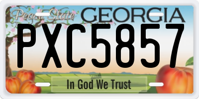GA license plate PXC5857